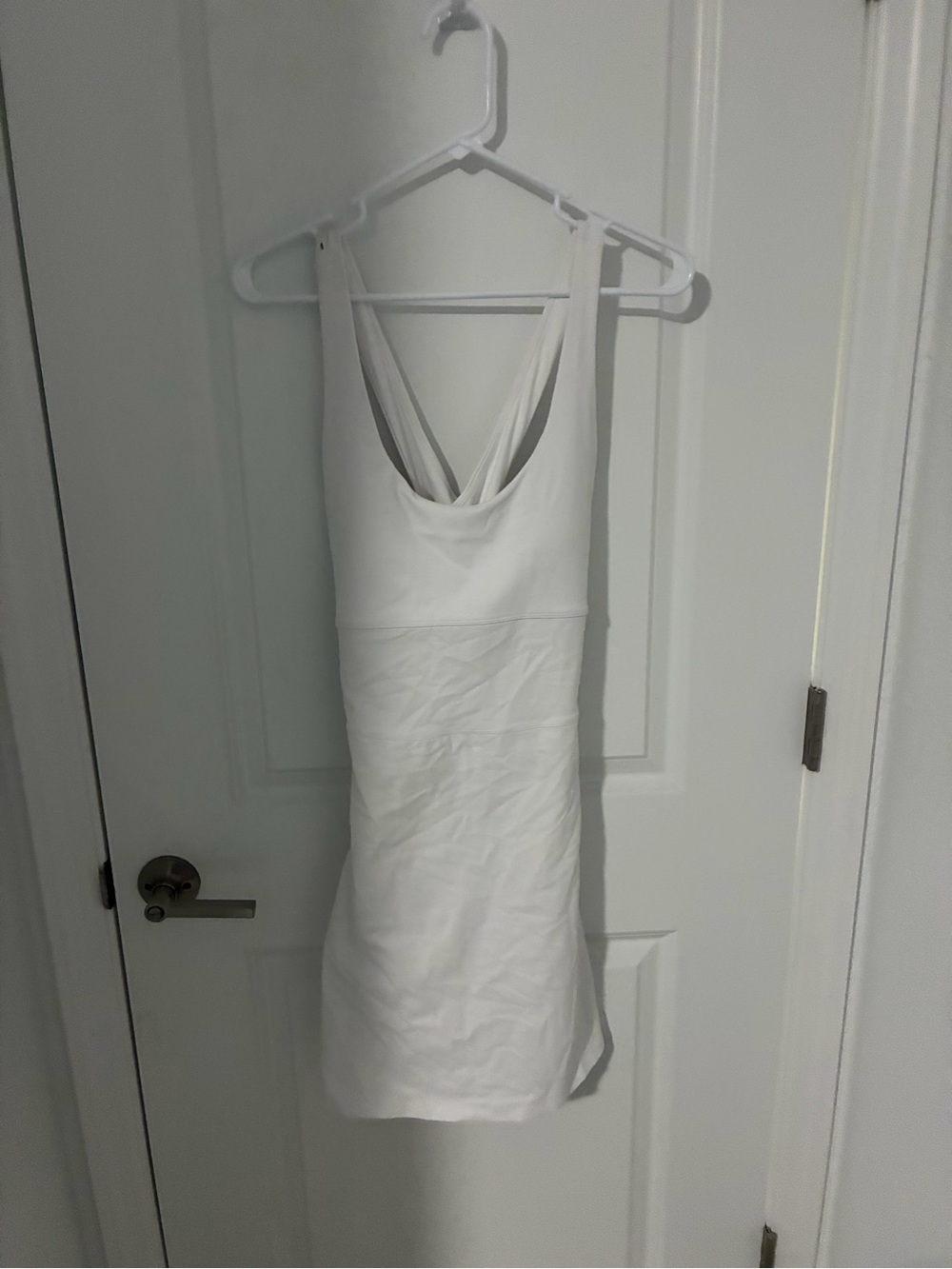 Fabletics White Sleeveless Mini Dress with Crossover Back